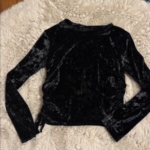 Art Class Black Velvet Long Sleeve Top